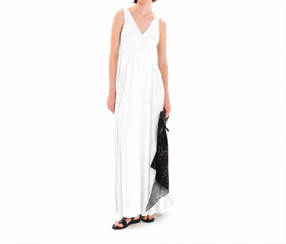 NEW KOURBELA triangular side seams maxi dress in white
